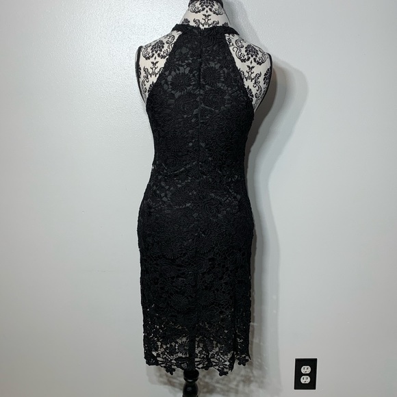 Floral Black knit lace Sleeveless Dress - Small - Picture 3 of 6